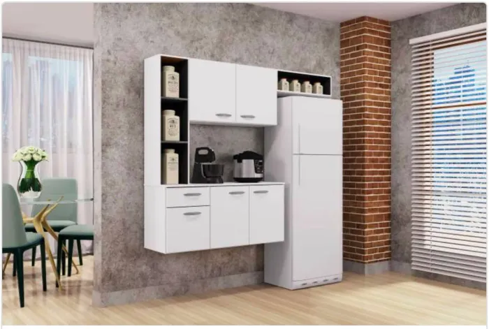 Cozinha Compacta Elegance 163 com Balcão Suspenso 
