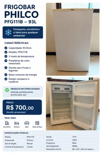 Vendo Frigobar Philco 93 L