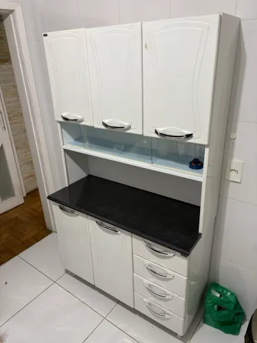 Armário de Cozinha Colormaq Aço 6 Portas com Tampo de Granito