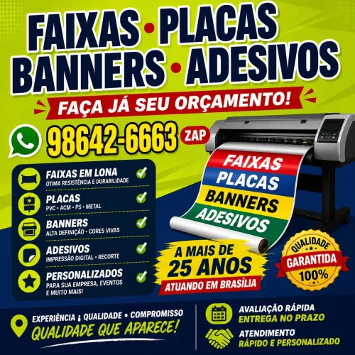 Faixas e placas