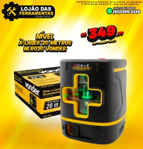 Nível à Laser 20 Metros NLR020 Vonder