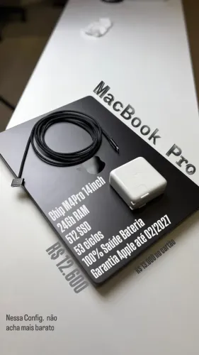 Macbook M4 Pro, 24GB RAM, 512Gb, 14 Polegadas