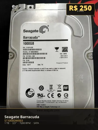 HD 1TB Seagate Barracuda ST1000DM003 3.5 SATA 7200