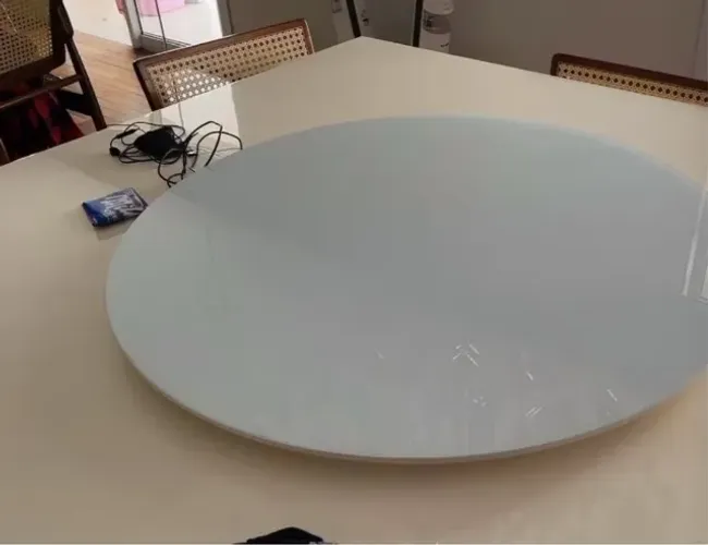 Mesa de centro giratória NOVA (VIDRO + MDF) 80cm