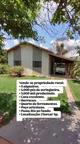 Sítio Lazer e Renda: 4mil pés de Seringueira e casa boa