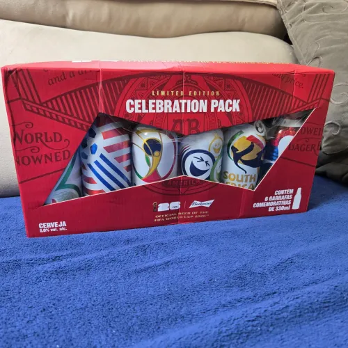 Budweiser Celebration Pack 6 Copa Do Mundo 2026<br>R$ 399,20<br>Mercado Livre<br>Grátis