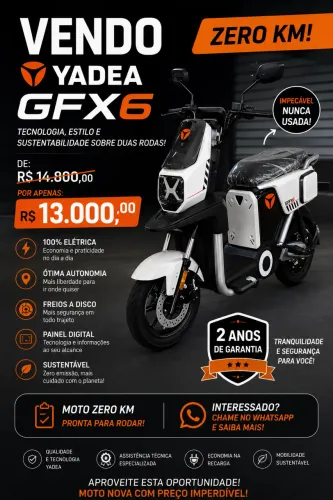 Moto zero km na concessionária 14.800,00 estou vendendo por 13.000,00