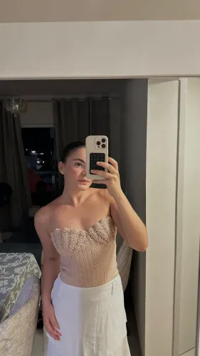 Corset em crochê feito a mão 