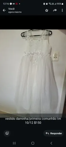 vestido daminha/primeira comunhão 