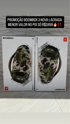 BOOMBOX 3 nova LACRADA 1 ano garantia 