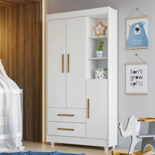 Guarda Roupa Infantil 3 Portas 2 Gavetas DIVIDIMOS EM ATÉ 10X SEM JUROS