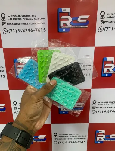 Suporte De Silicone Com Ventosa Para Capinha Celular