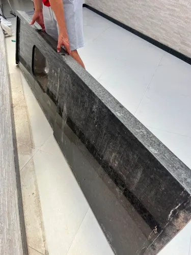 Pia bancada granito verde Ubatuba com Cuba 2,70 X 0,60
