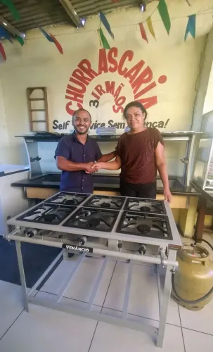 FOGÃO INDÚSTRIAL A GÁS 06 BOCAS ALTA PRESSÃO VENÂNCIO