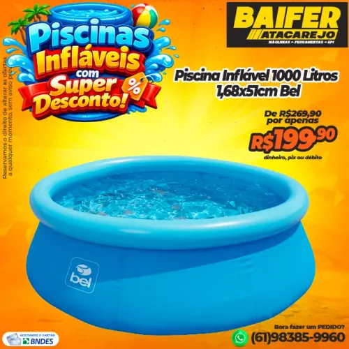 Piscina Inflável 1000 Litros 1,68x51cm Bel