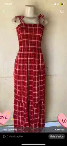 Vestido xadrez vermelho 