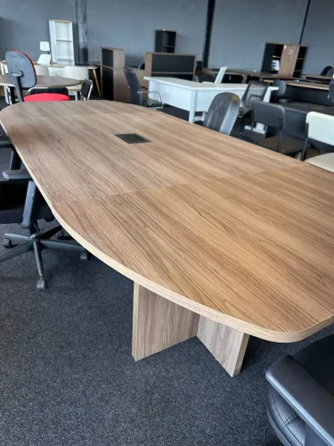 MESA DE REUNIAO 2.80x1.20 SEMI OVAL LOJA IKONOFFICE 