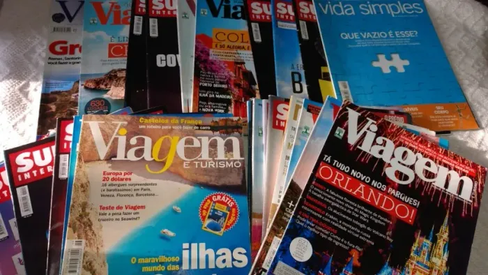 Lote de revistas para trabalho escolar leitura coleção.