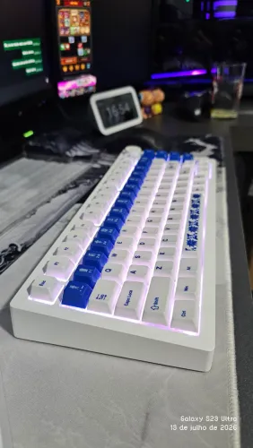 Keycaps em Cerâmica Dareu Branco/Azul