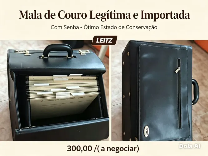 Mala executiva couro legítimo