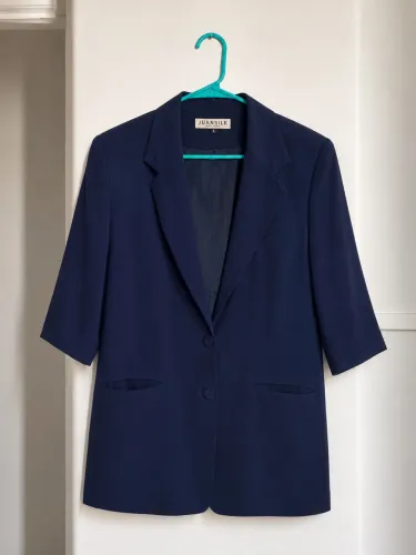 Blazer Feminino Juansilk New York Azul-Marinho GG - Excelente Estado