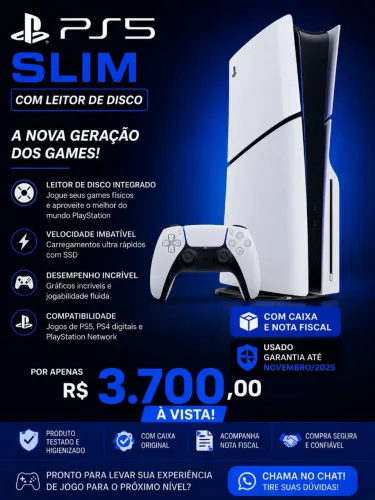Ps5 slim com leitor