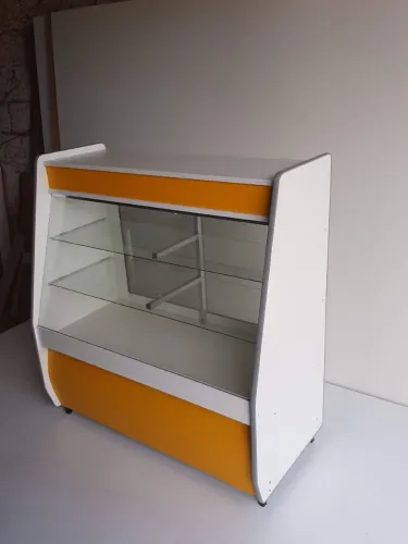 Balcão Vitrine Expositor natural de madeira para estabelecimentos comerciais em até 10x 