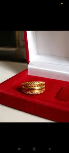 Anel/ aparador Aliança, trio, ouro 18k com 13 brits, 7.1 g com certificado de garantia 