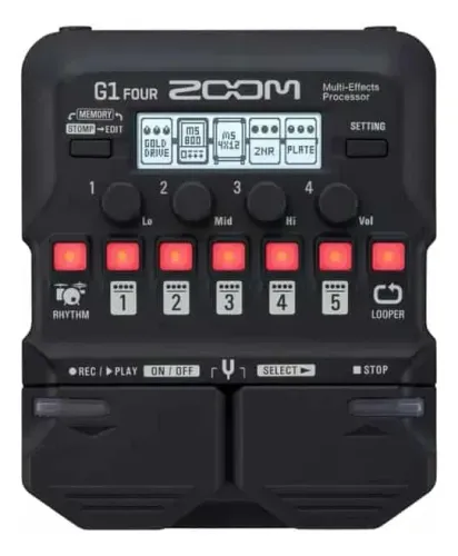 Pedaleira Para Guitarra Com Efeitos Zoom G1 Four