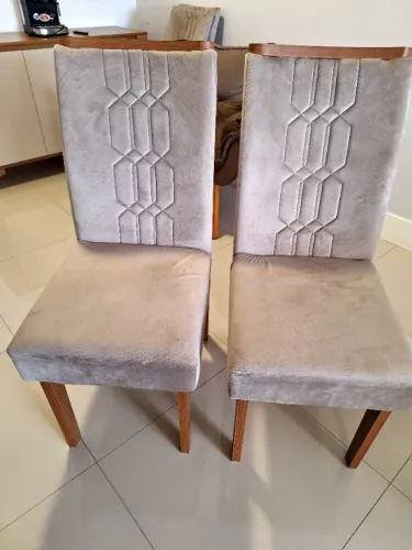 Jogo 6 Cadeiras de Jantar Premium Suede (Lindo Design - Retirada Hoje!)