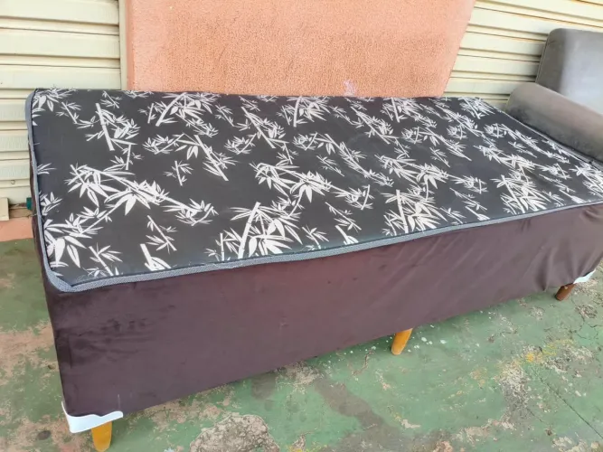 Cama box solteiro com 10cm de espuma conjugada ((ENTREGO GRATIS))