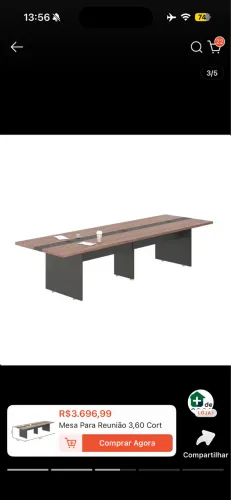 Mesa para reunião extensível 