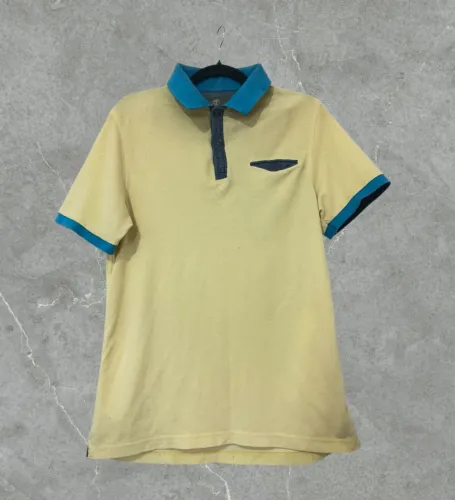Camisa Polo Timberland Amarela e Azul
