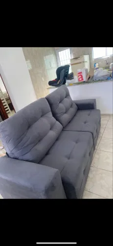 Sofá 4 lugares Linoforte- Cinza Cosmo (SEMINOVO)