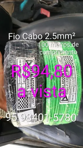 Fio cabo 2.5mm² com 100 metros de comprimento 
