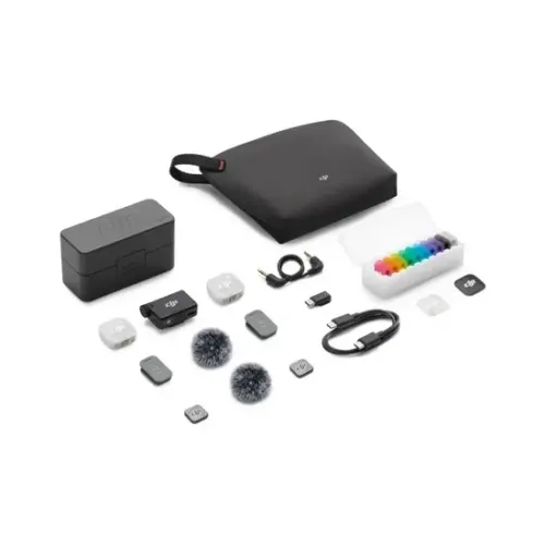 Microfone DJI Mic Mini 2 (2 TX Microfone + 1 RX Receptor + 1 Case de carregamento) - Novo