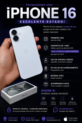 IPHONE 16 128 GB (ACOMPANHA CAIXA)
