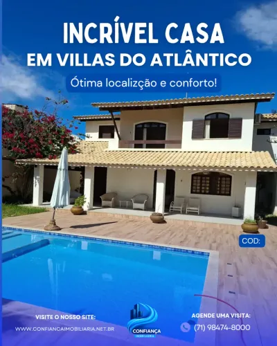Casa à venda, VILAS DO ATLÂNTICO, Lauro de Freitas, BA
