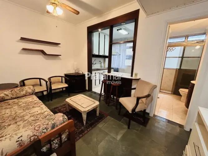 APARTAMENTO MOBILIADO À VENDA NO GONZAGA, SANTOS - 1 DORMITÓRIO, 1 VAGA, R$ 466.400