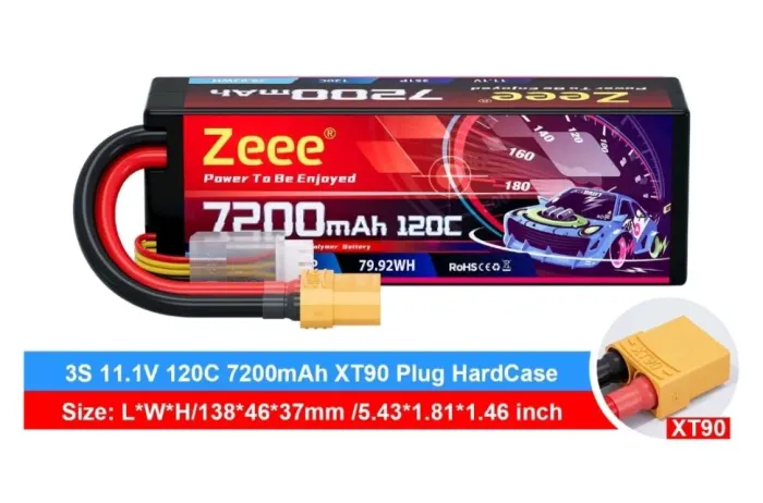Bateria Lipo Hard Case 3s Zeee de 7200mah 120c - P/ Automodelo de Diversas Marcas