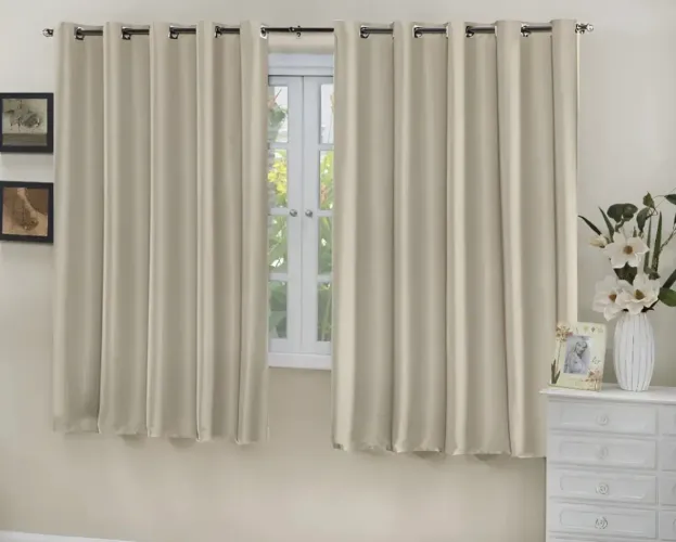 Cortina Blackout Em Tecido 2,80 X 1,80 Corta Luz 100% Cor Bege
