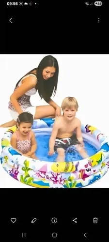 Piscina infantil 135 litros nova seu bb vai adora!!