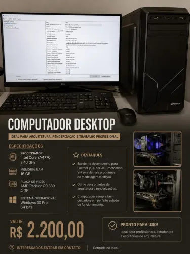 COMPUTADOR DESKTOP | i7-4770 | 16GB RAM | Radeon R9 380 4GB | Win 10 Pro