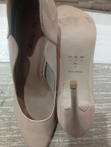 Sapato salto cor.nude feito a mão,nu45 ,