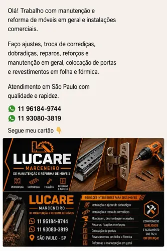 Marceneiro manutenção de móveis 
