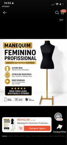 Busto em tecido manequim novo