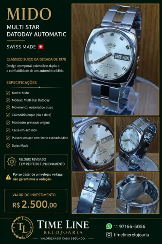 Relógio Mido Multi Star Datoday automático swiss made