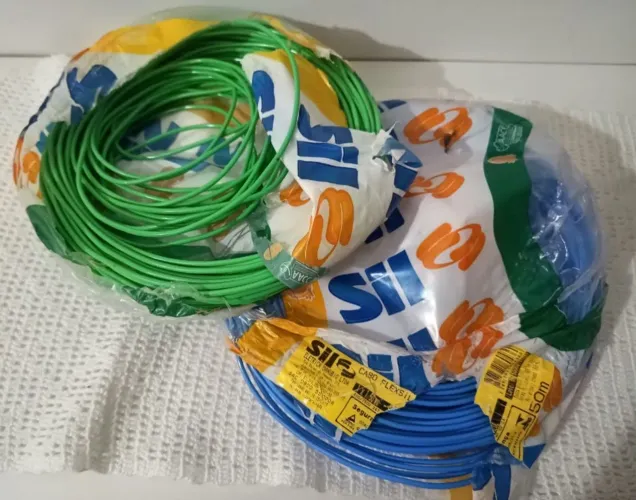 Fio elétrico Cabo flexivel azul e verde