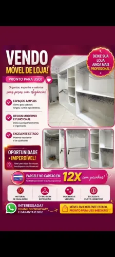 Vendo móveis para loja em perfeito estado ,incluindo cabides de saias e blusas 