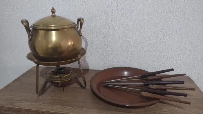 Conjunto fondue cobre